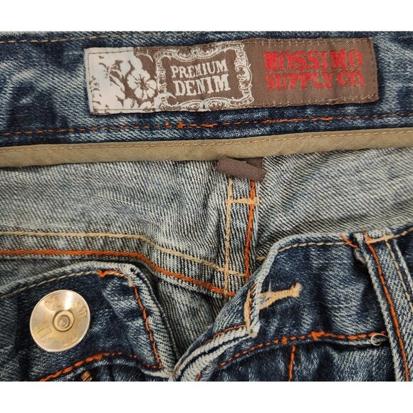 Mossimo Jeans Blue Denim Mid Rise Modern Boot Cut Distressed‎ Womens 15 34x32 - Picture 13 of 16